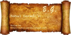 Behul Germán névjegykártya